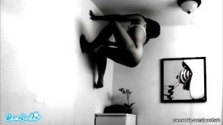 possessed latina teen step sister with hairy college pussy camming on wall