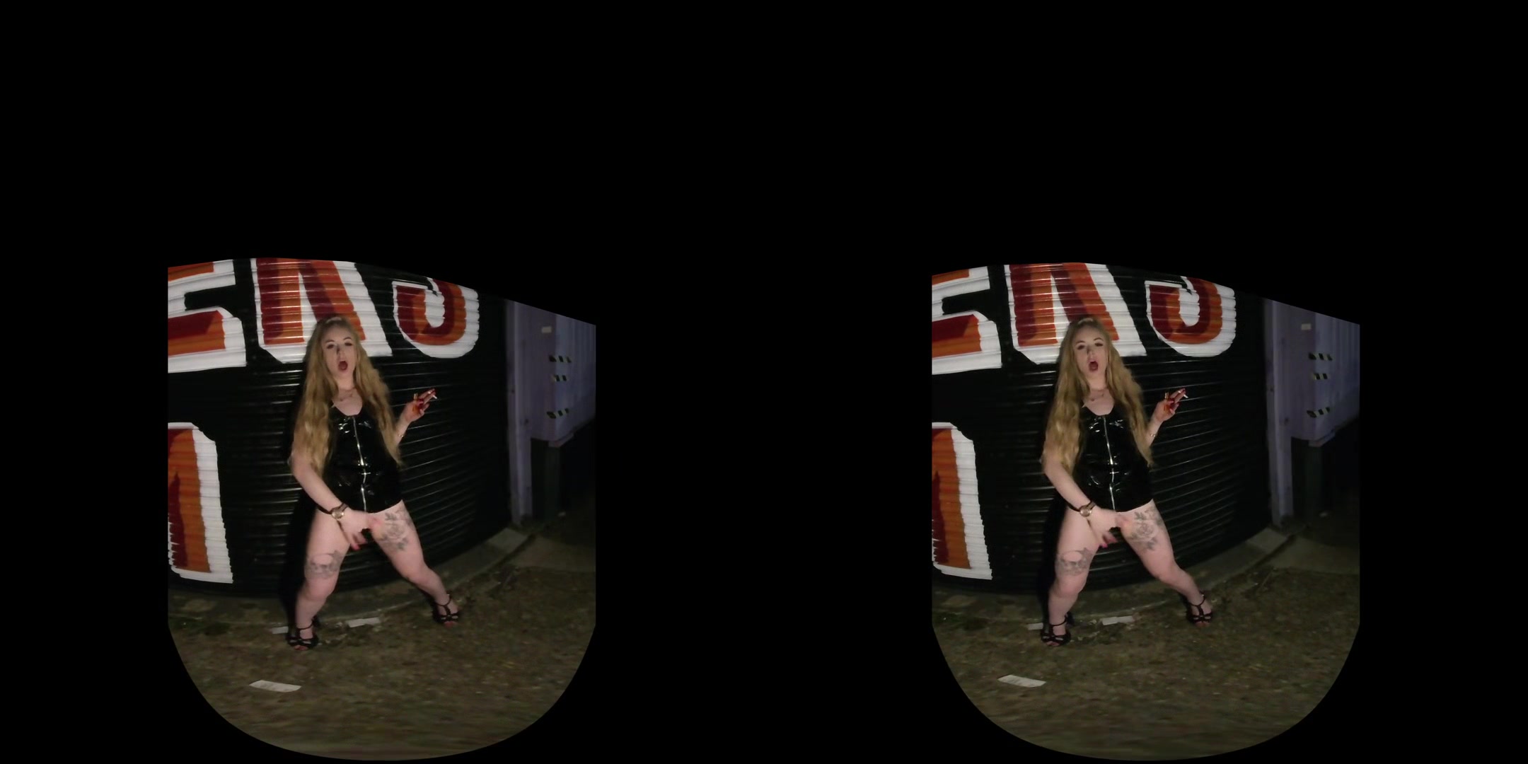 Baby Kitten, Outside The Sex Club! - Teen Blonde Babe Solo Smoking