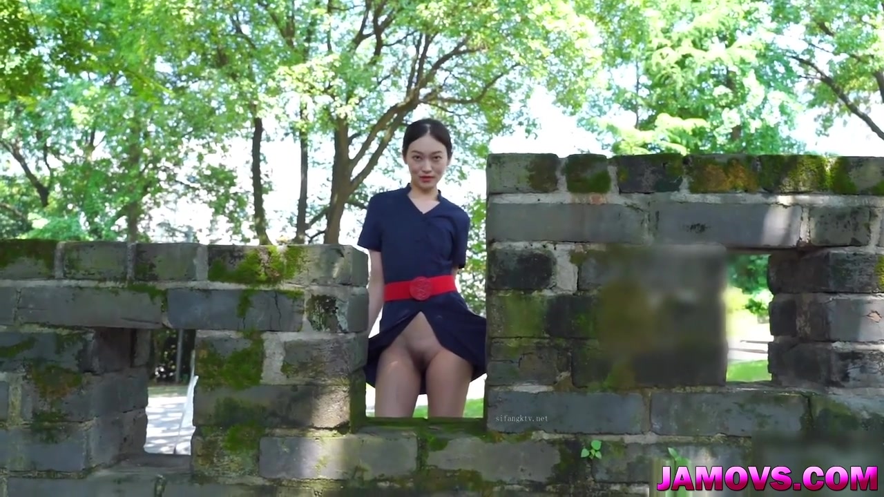 Pretty Asian Girl Masturbating On Public