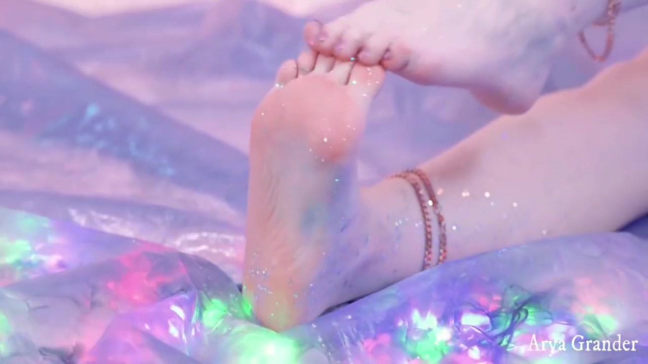 Shiny Glitter Feet Video, Close Up 6 Min
