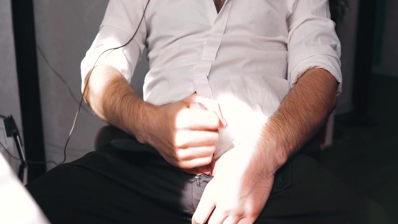 Sexy Guy In A Suit Came After Work And Immediately Decided To Masturbate
