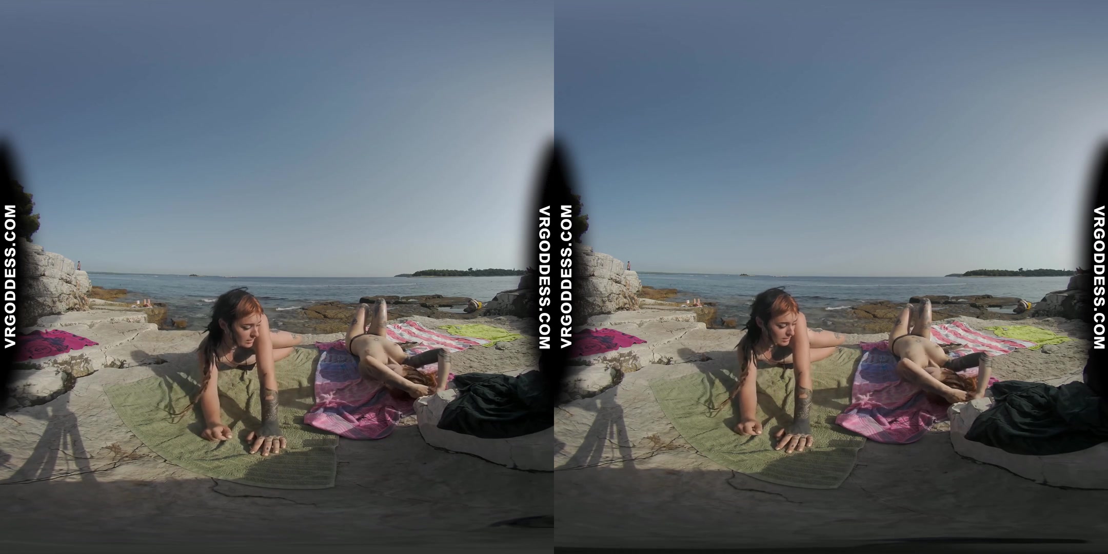 Risky Public Nudity Hot Girls On Vacation Spray Painting Graffiti Brille & Cherri Also Topless Beach