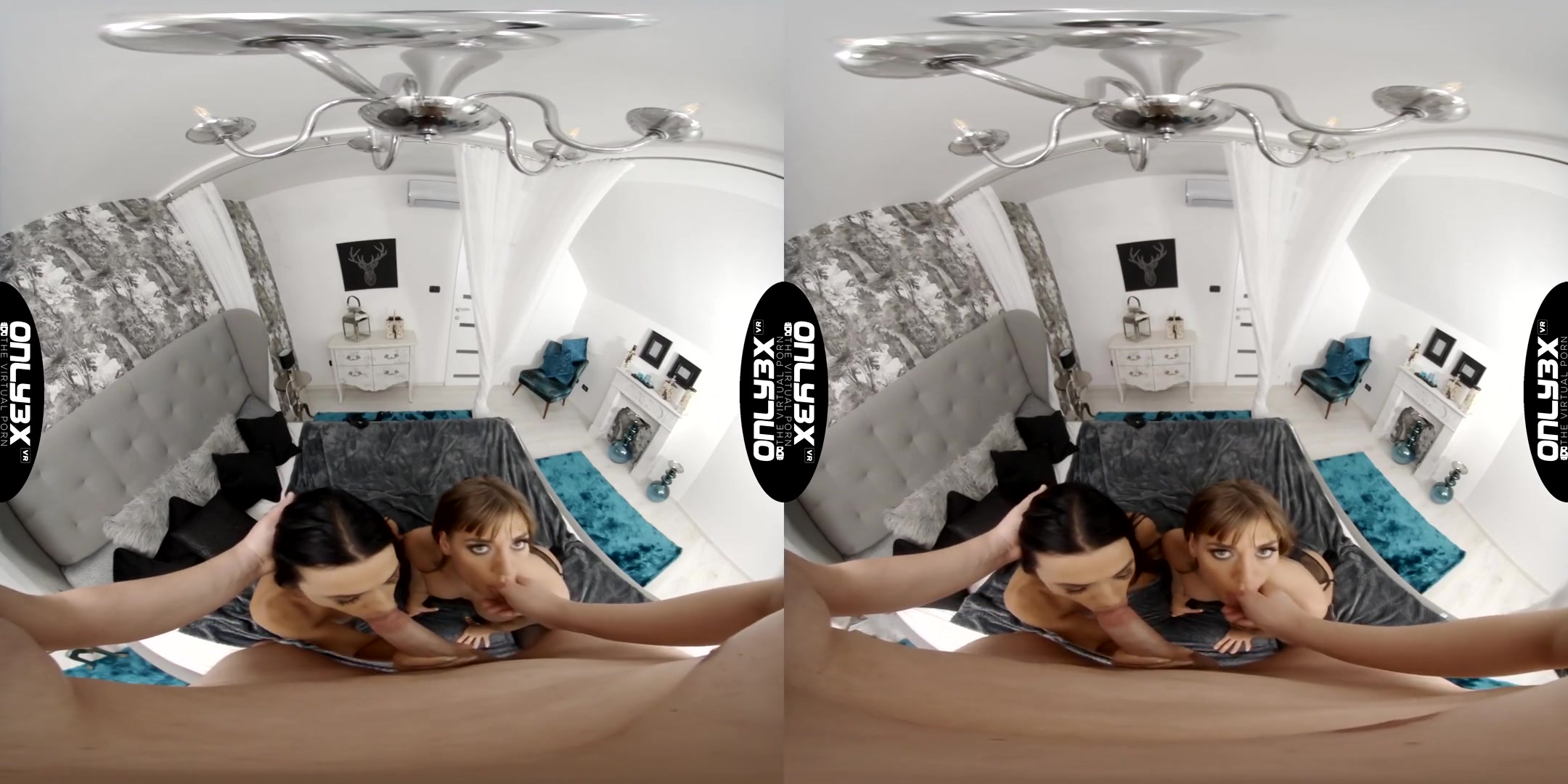 Threesome with Shalina Devine, Silvia Dellai in VR; Immersive MFF Threesome VR