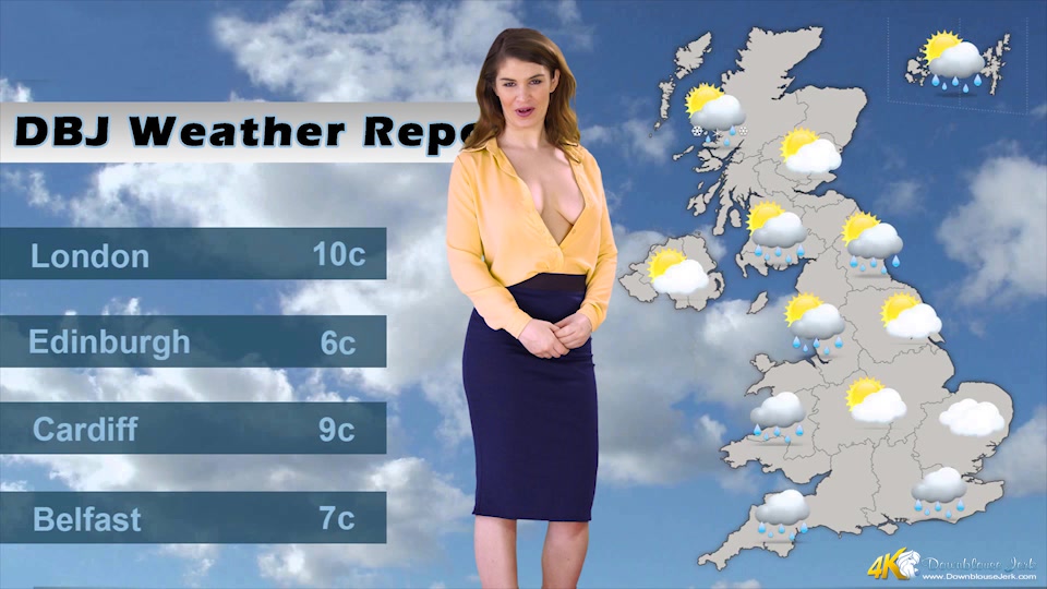 Katie Louise in Weather Report - DownblouseJerk