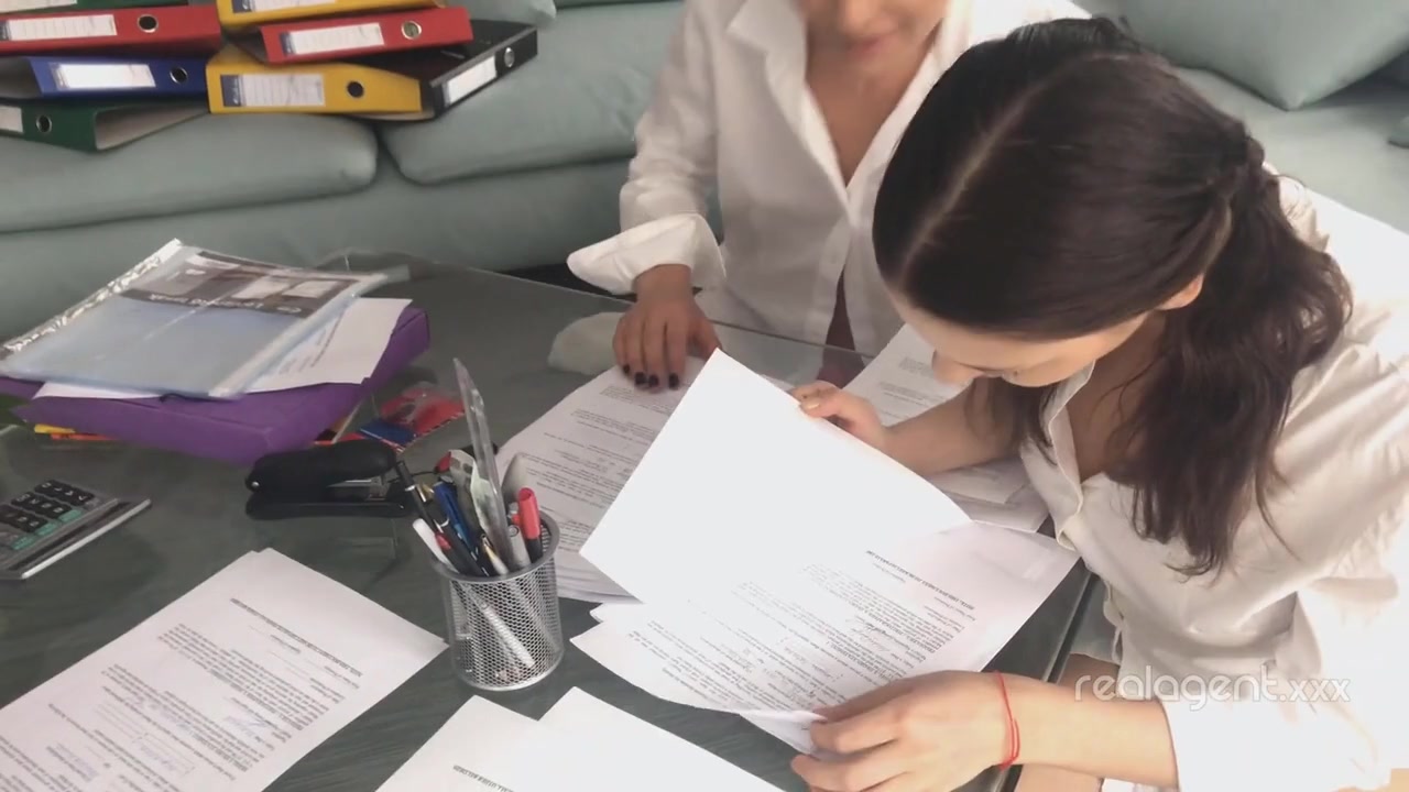 Couple of cute brunette students 18+ celebrate successful examination by Real Agent