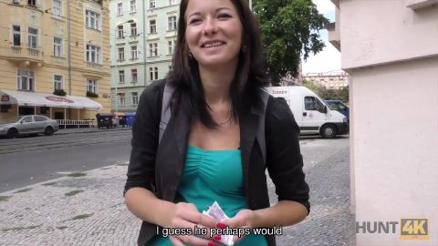 HUNT4K. Good-looking chick couldn't say no to handsome guy with cash