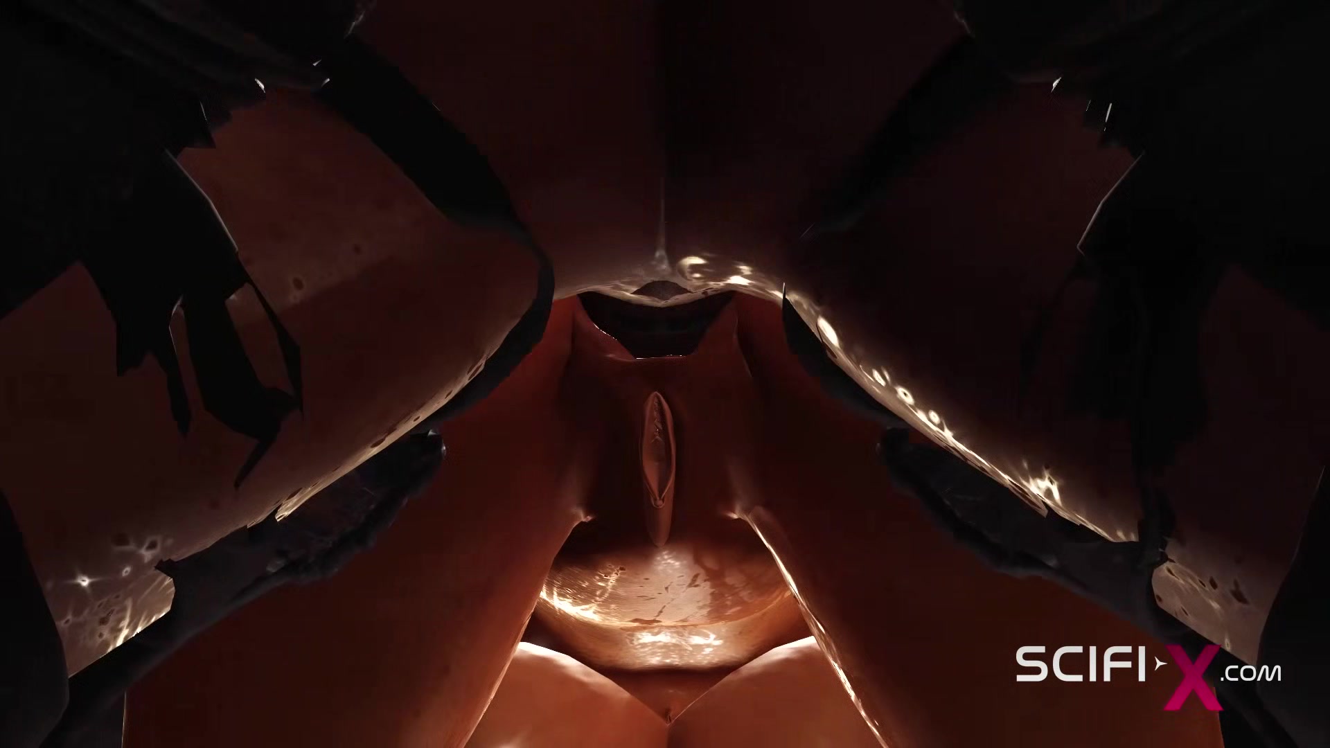A hot japanise college girl in cuffs has a crazy sex in sci-fi military bunker