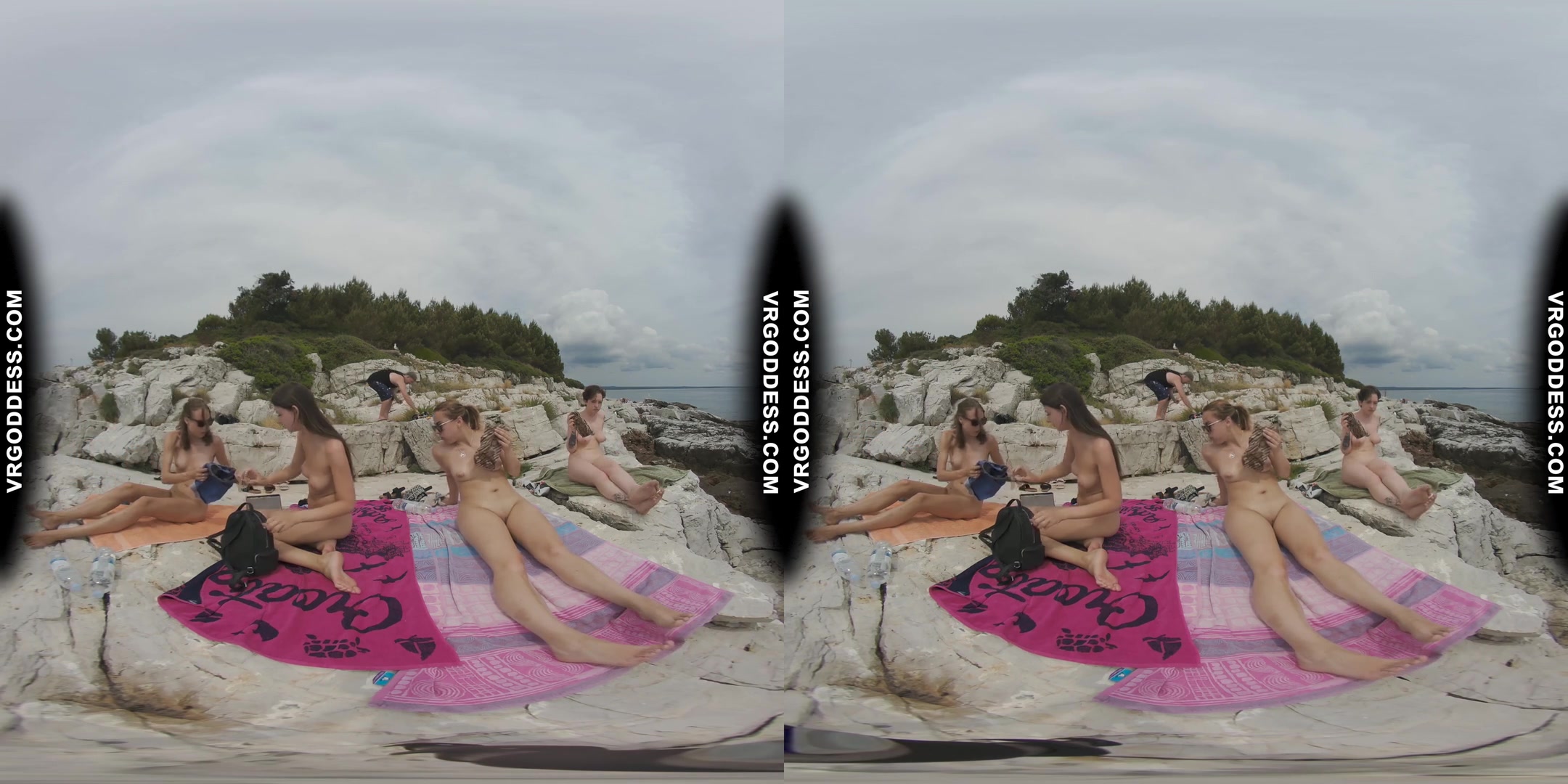 Four Hot Goddesses Sunbathing And Chilling On Nude Beach On Vacation