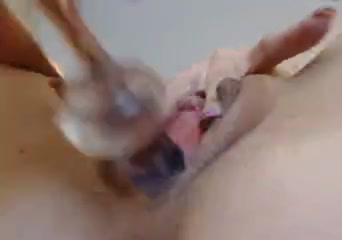 Hot close-up video with dildo penetrating pink pussy