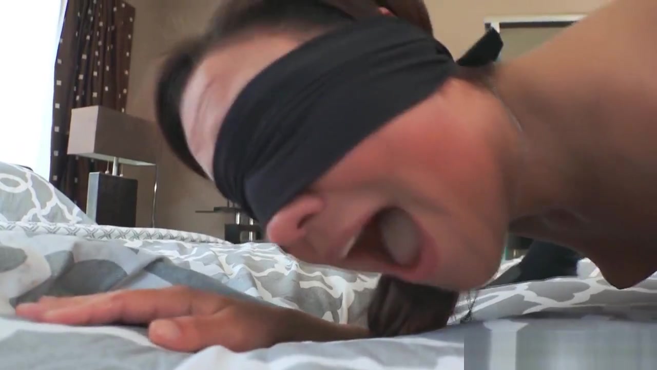 Blindfolded babysitter masturbating