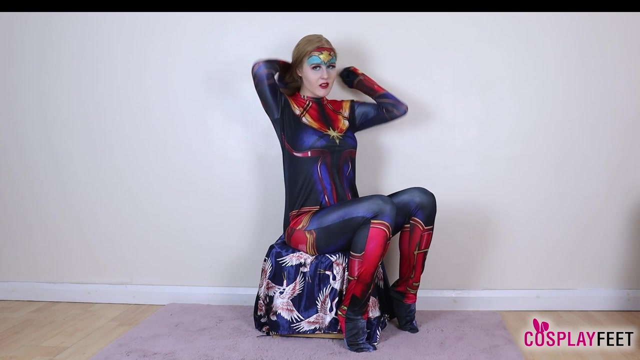 Gorgeous Aurora Phoenix stuns in a sexy Captain Marvel costume