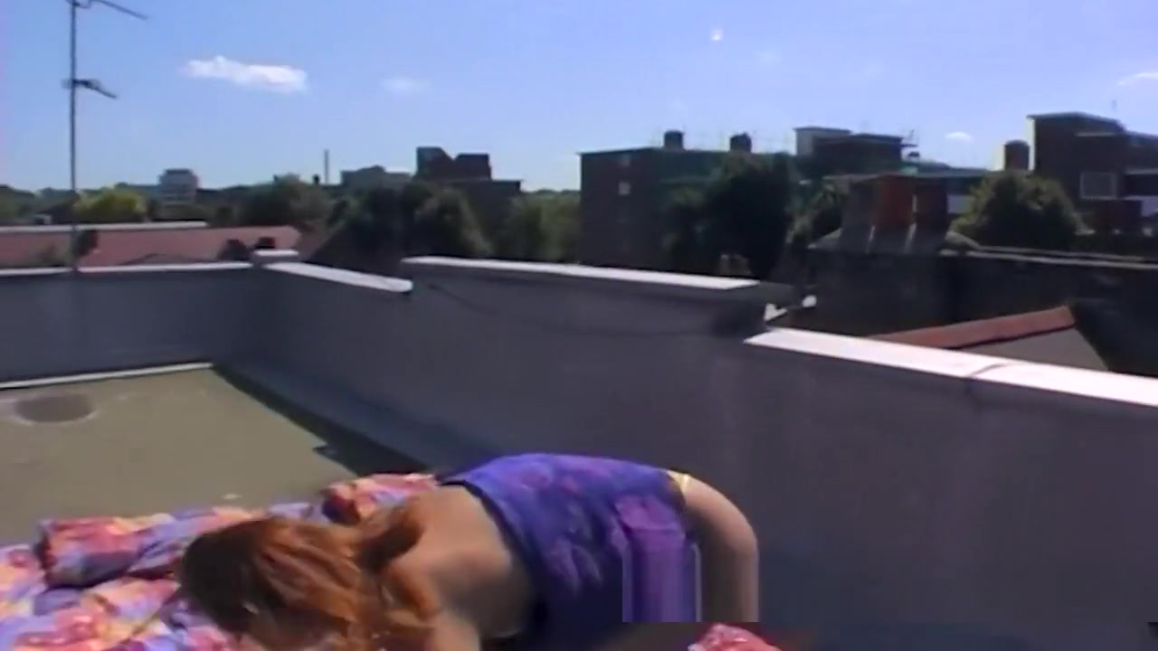 teen 18+ redhead outdoor anal on a rooftop