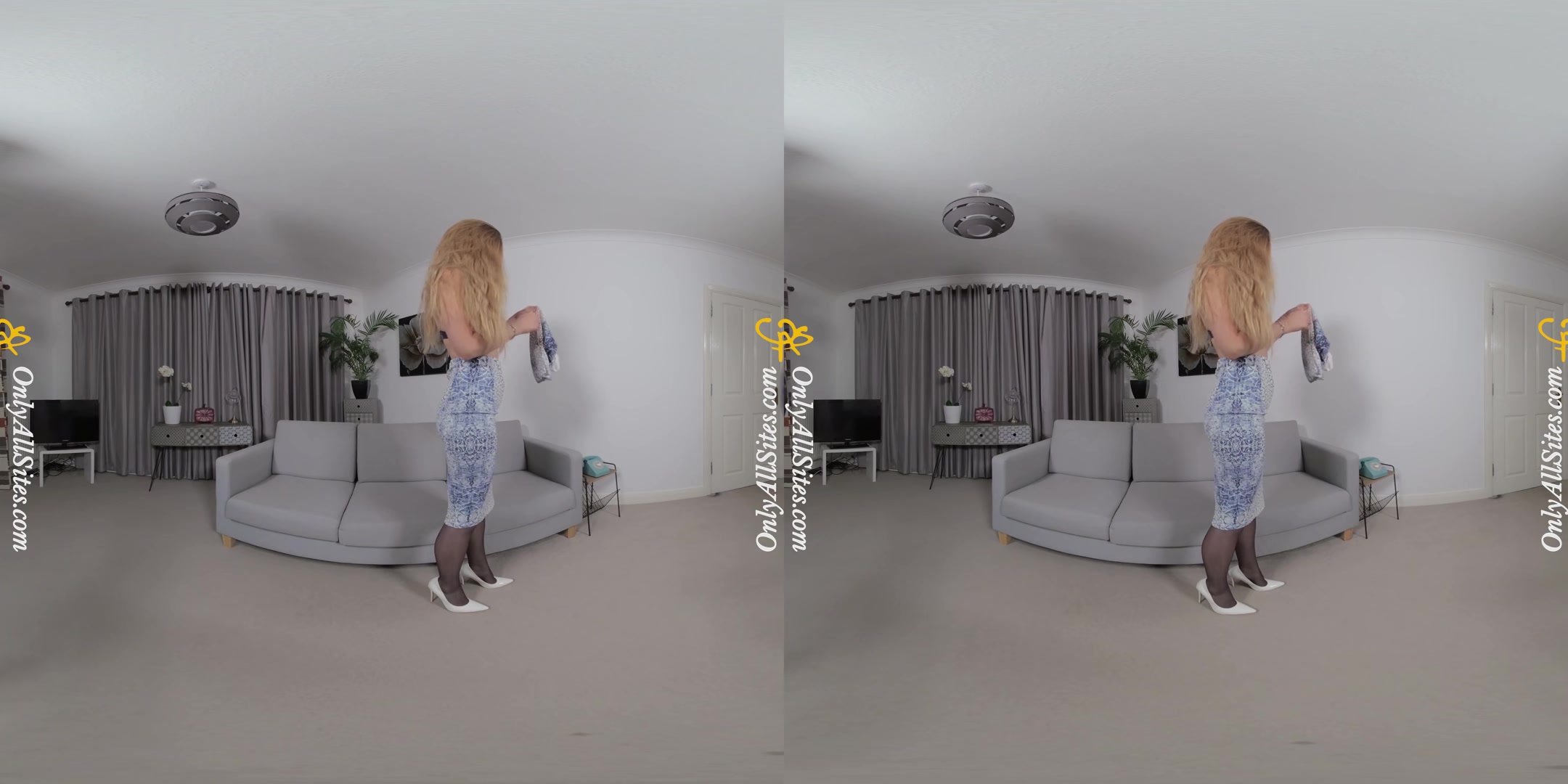 Blonde British Hottie Strips - OnlyTease