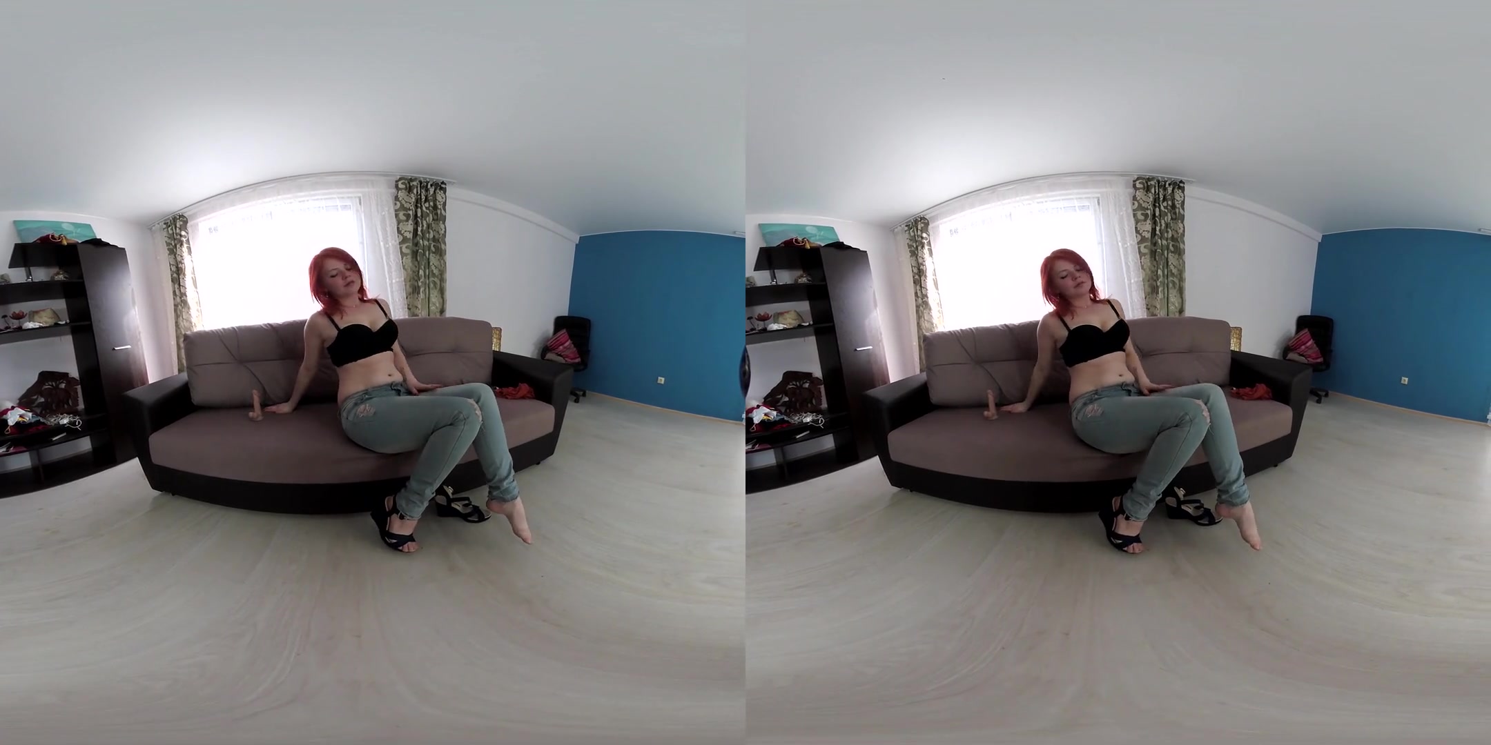 Lissa Red in Lissa Red on Sofa Play with Toy - VRmodels