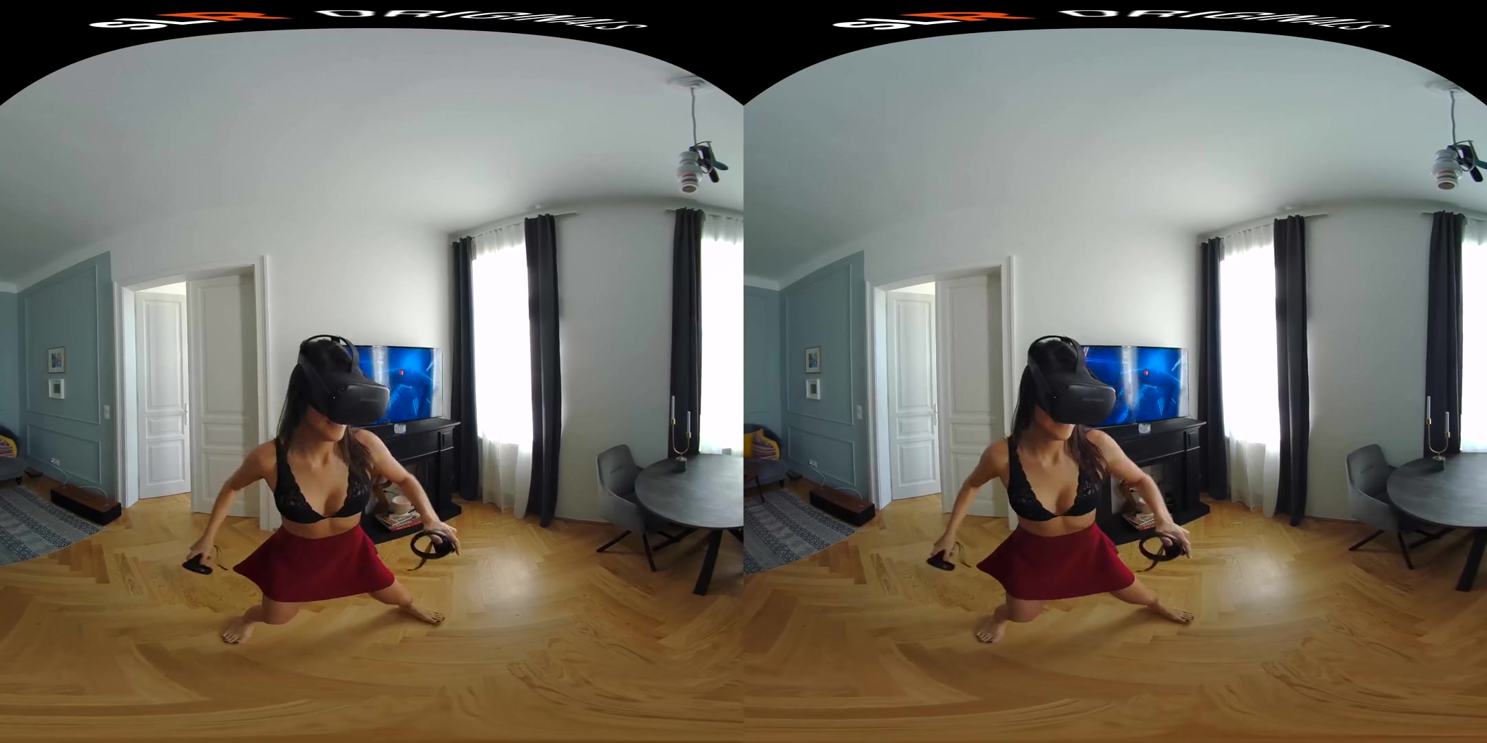 Carolina Abril Enjoying Beatsaber in VR - SexLikeReal