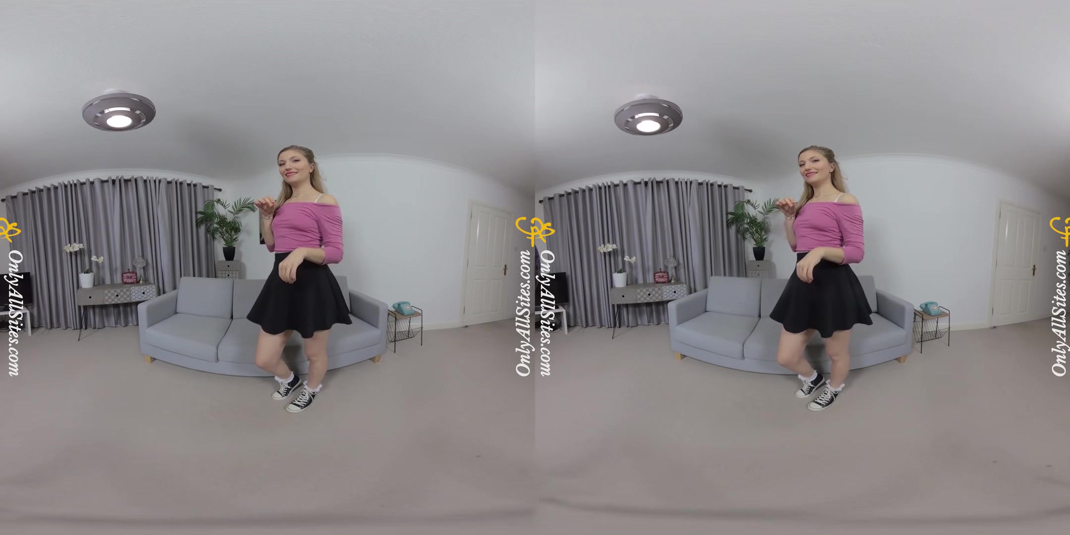 Stephanie Bonham Carter - Blonde in Sneakers; Striptease with Sexy and Cute Blonde