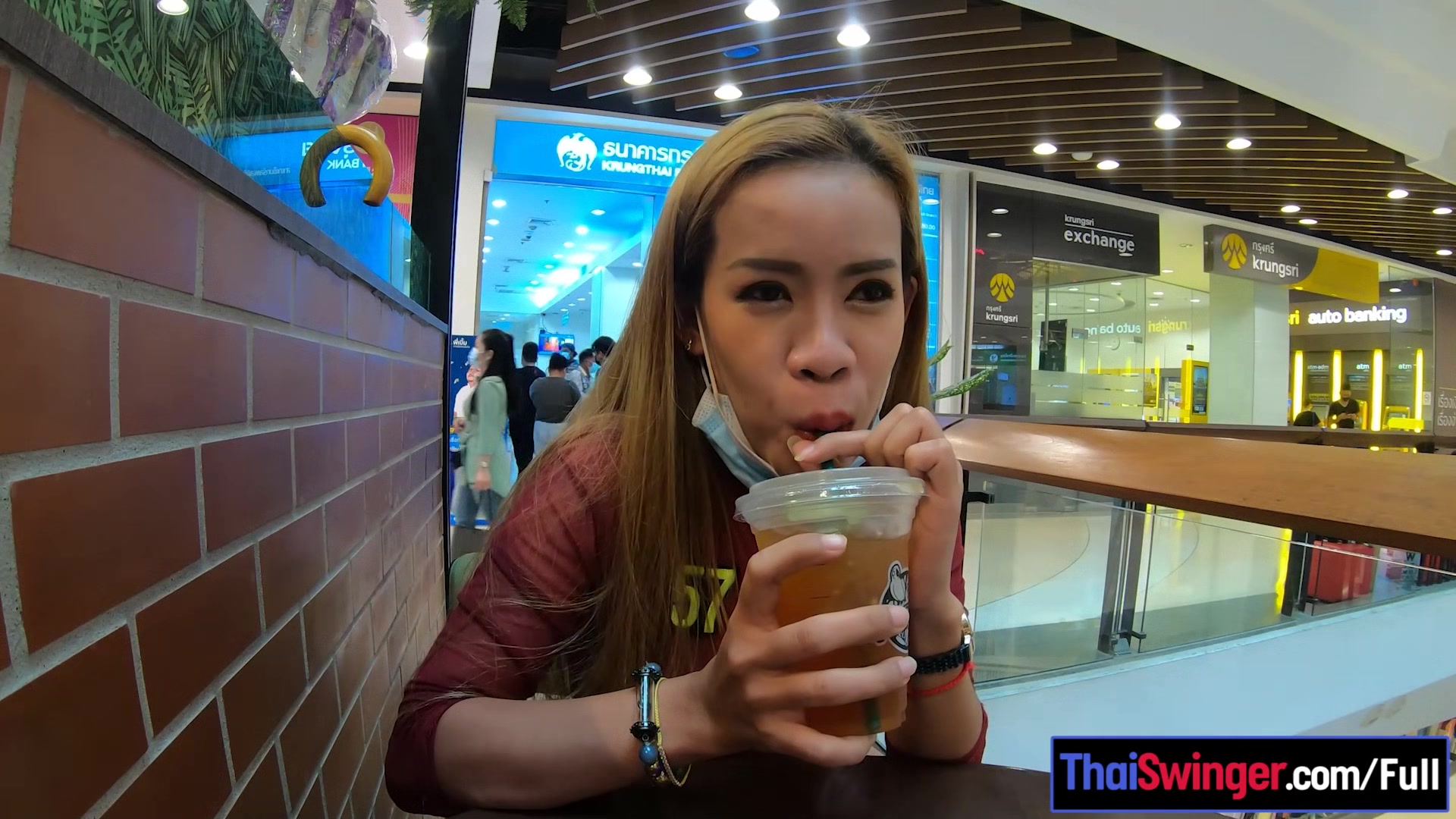 Big tits and ass Thai MILF girlfriend sex at home after a visit to the mall