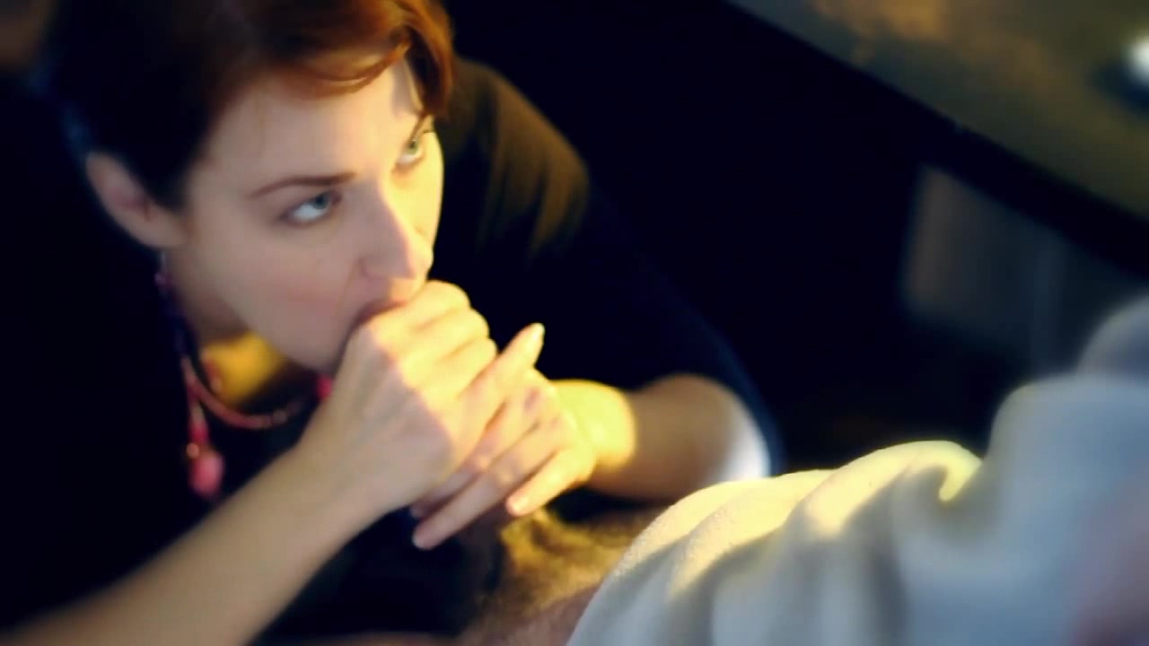 Hot brunette does blowjob and licks all the tasty cum