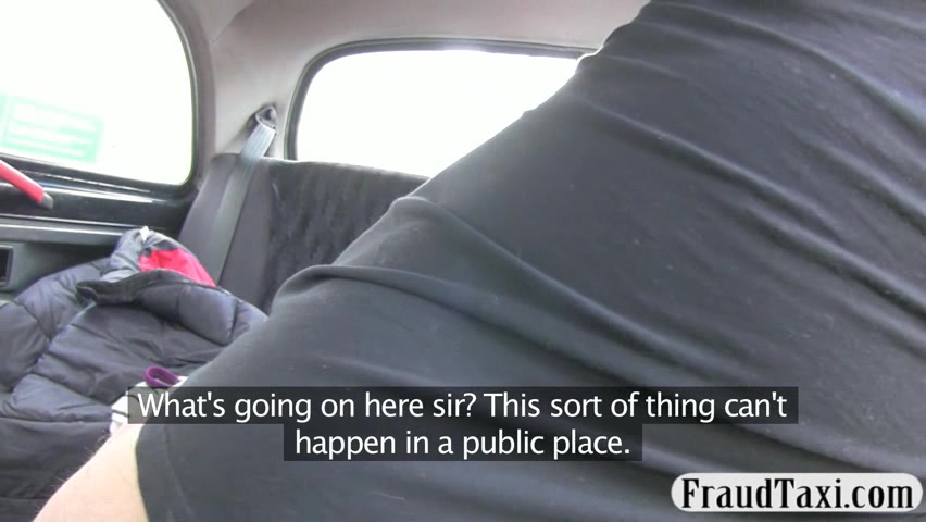 Taxi driver and teen 18+ girl having sex in public caught by the police