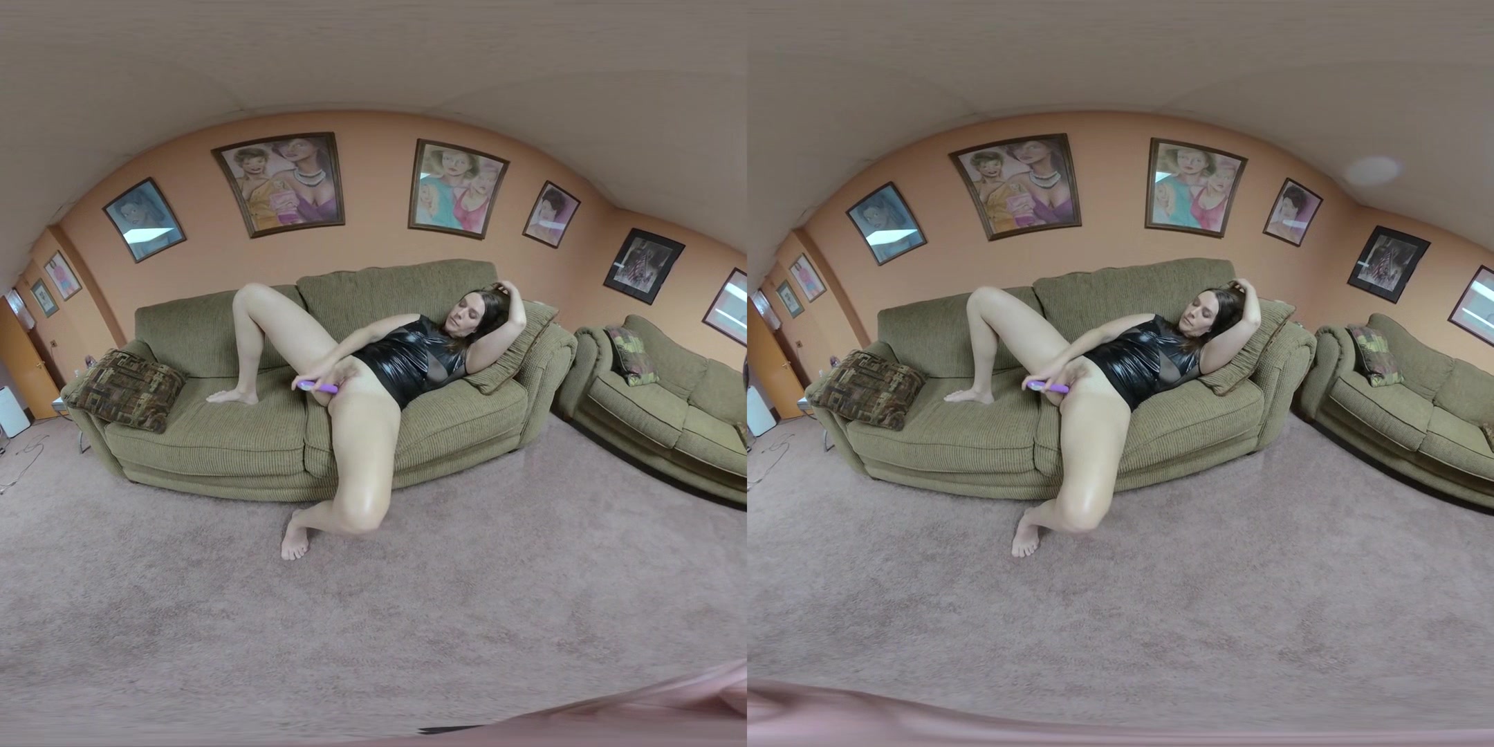 Alisha Adams Is Getting Off with Her Purple Vibrator - Amateur Solo Masturbation on the Couch Voyeur