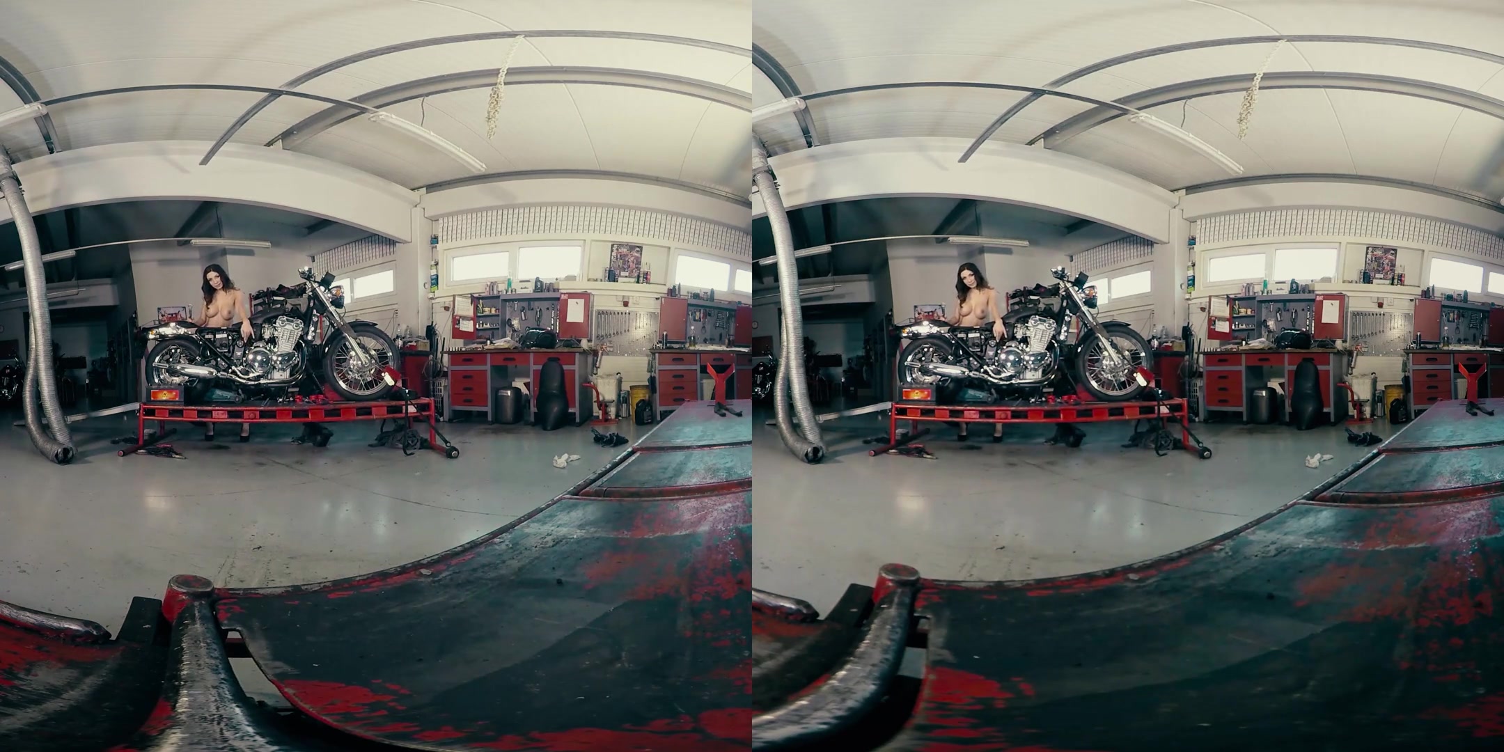 Rachel Evans in Rachel Gets Naked While Cleaning Her Motorcycle - BravoModelsMedia