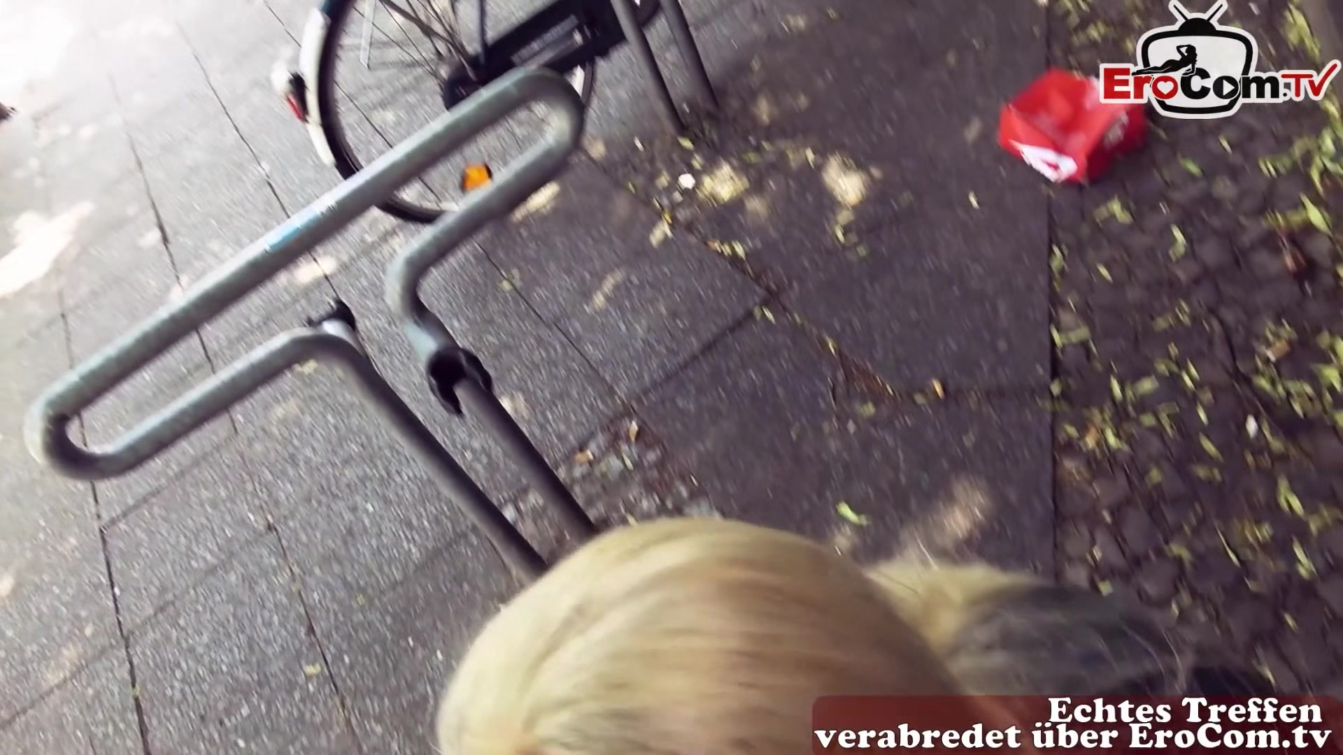 German chubby blonde milf picked up and fucked public