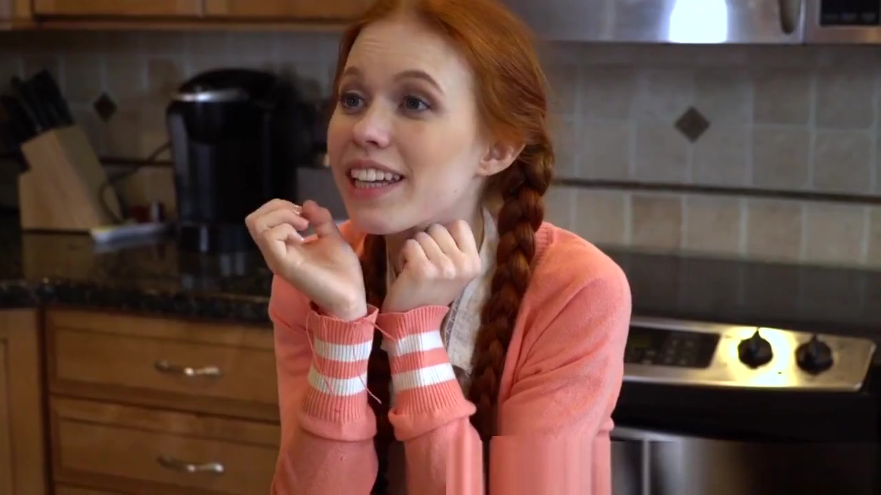 Petite redhead teen 18+ cocksucking before sex