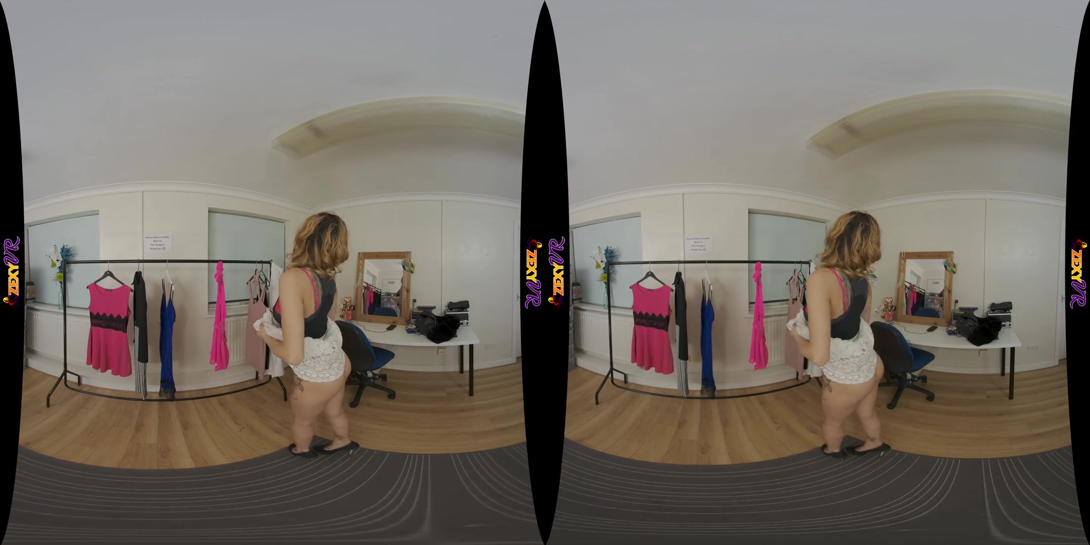 Ready To Tease - Tattooed Babe Solo Striptease in the Dressing Room