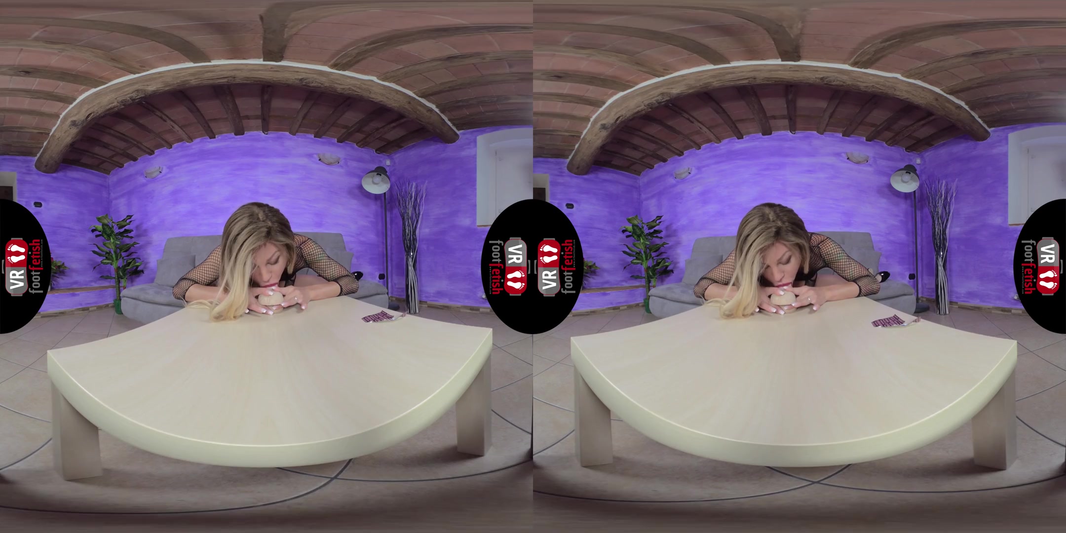 Breathtakingly Gorgeous Noemi Blonde Plays With A Realistic Dildo - Foot Fetish Virtual Reality Pornstar in a Body Stocking