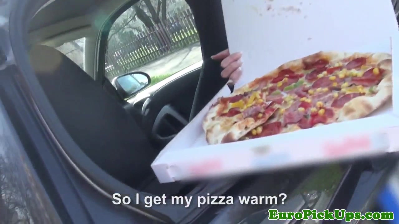 Euro pulled pizza babe gets her slice stuffed