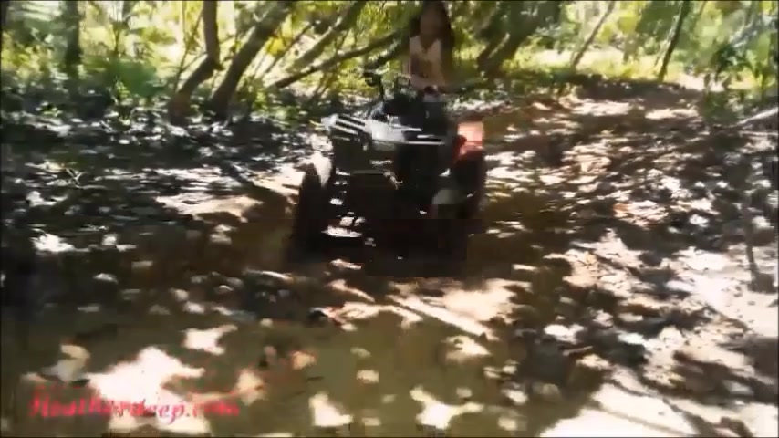 Thai teen 18+ heather goes atving in paradise and gets huge throatpie in quad