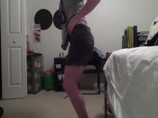 Skinny horny wench undressing in front of the webcam