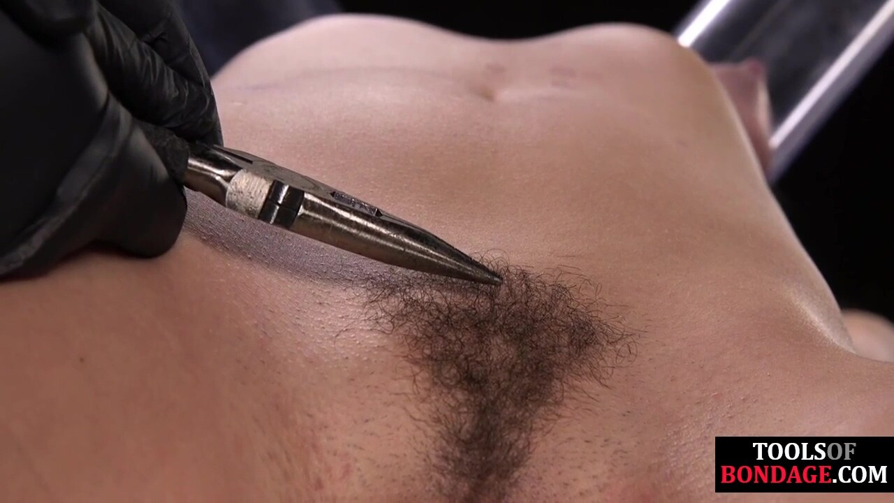 BDSM hairypussy GF screams and suffers hair pulling