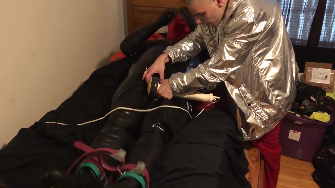 Jun 15 2022 - Rubber Boy In Rubber Has Fun With My Sweaty Shirt In Some Light Bondage