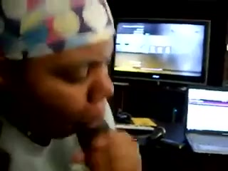 Fat ebony swallowing dick