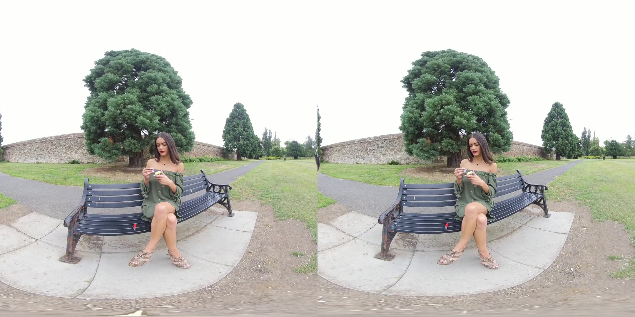 Kim Model - Park Bench; Softcore with Hot Pornstar