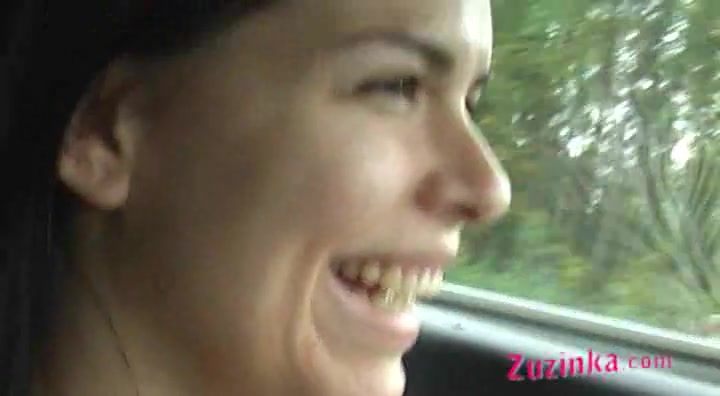 Zuzinka gets orgasm while driving