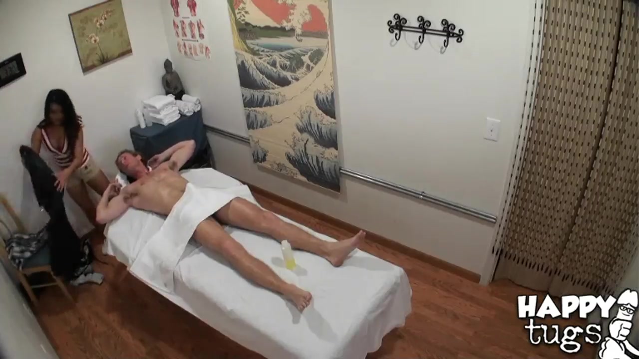 Annie Lee strokes Ryan McLane's cum-stick