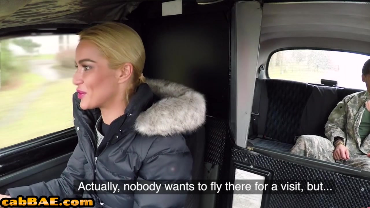 Stockinged blonde cabbie rides passenger before missionary