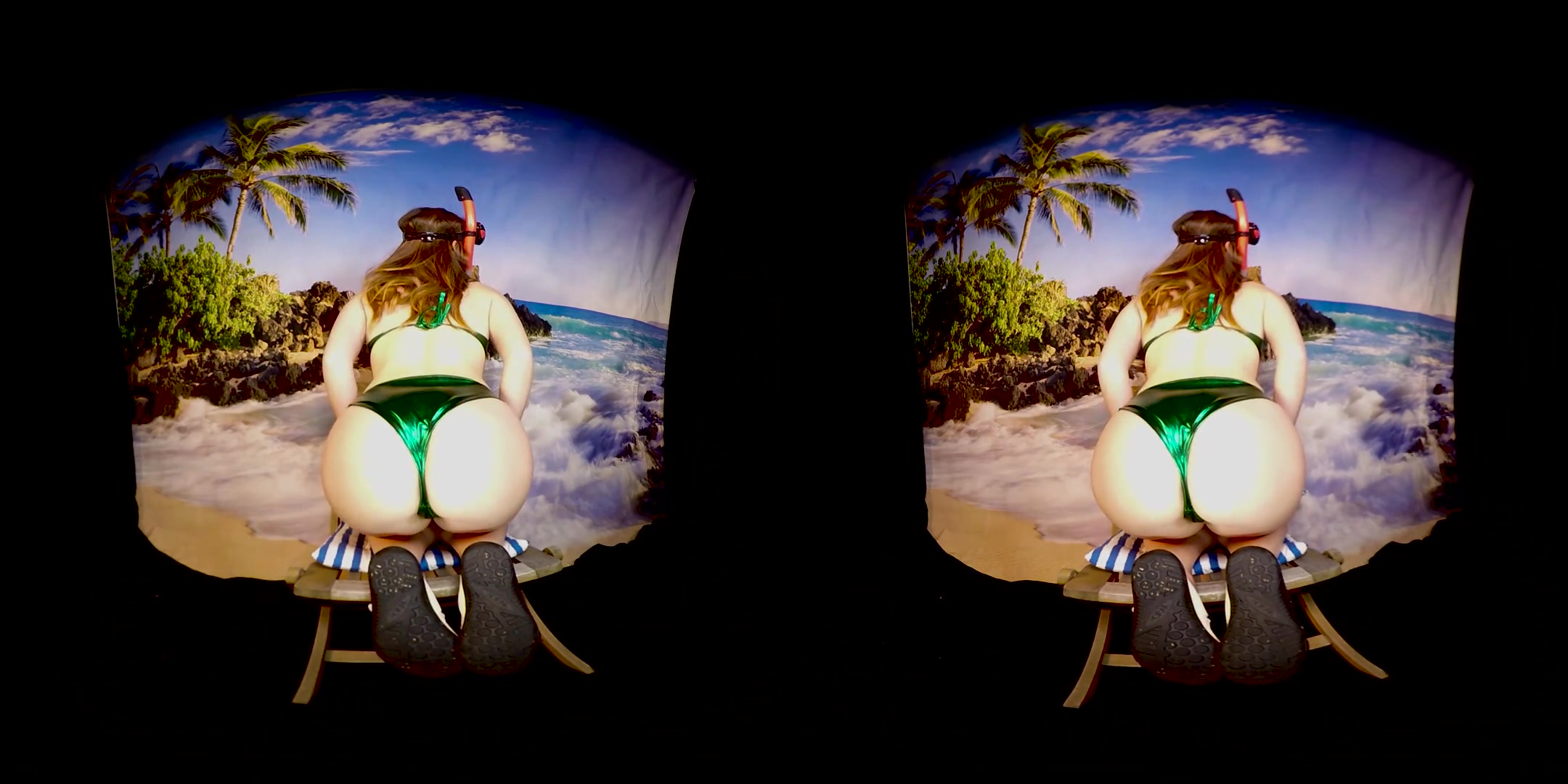 Redhead Elena Vega Cums on the Beach - Cosplay Toying teen 18+