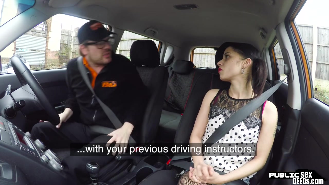 Petite ink slut public fucked in car outdoor by drive tutor