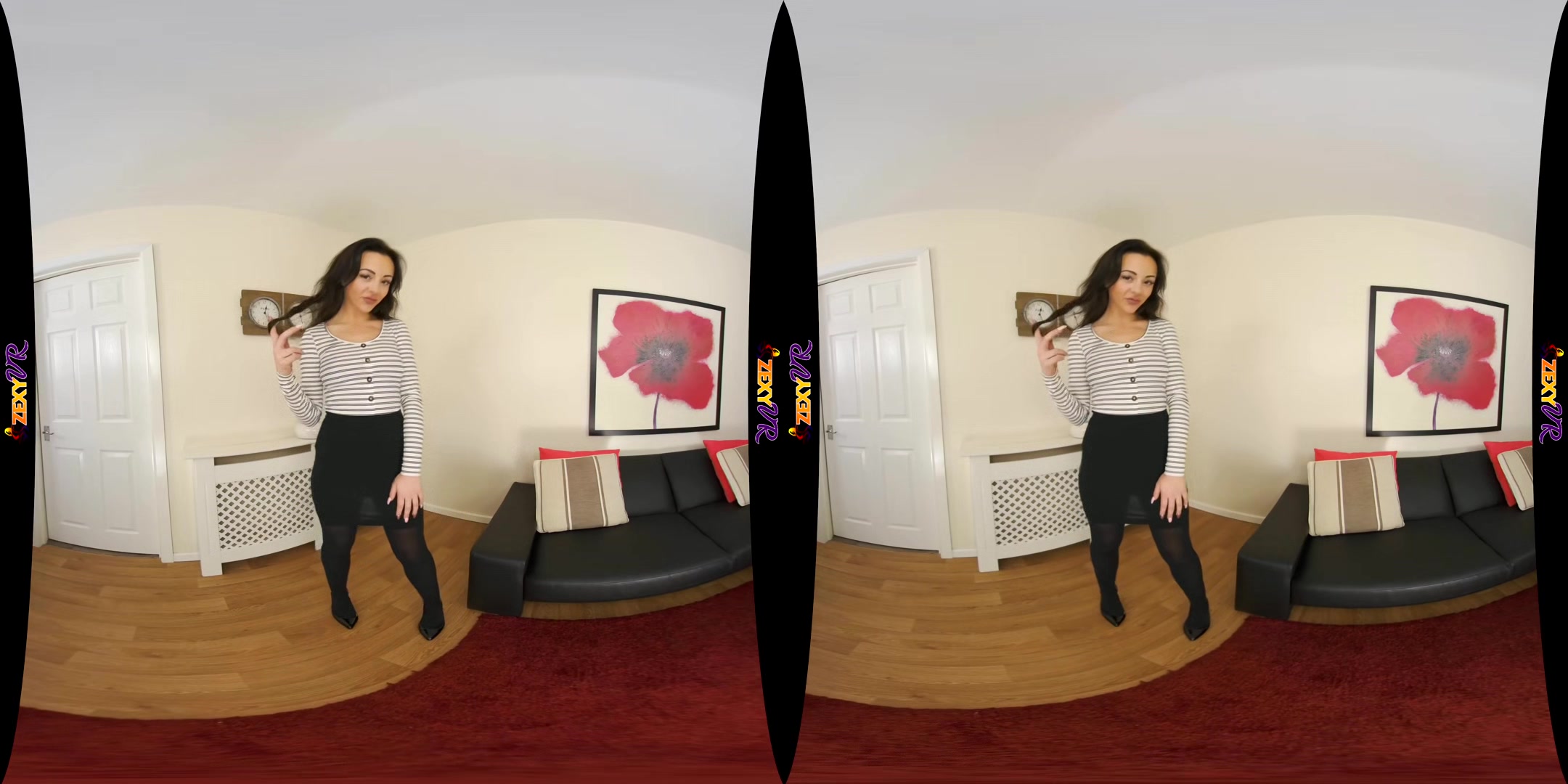 Classy Girl; Strip Solo Black Nylons Full Tits Perky Hard Nipples Teddy