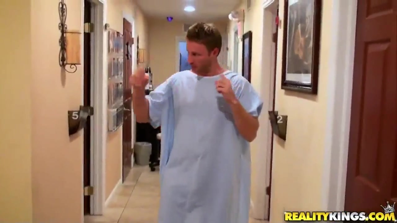 Sexy doctor plays with her handsome patient