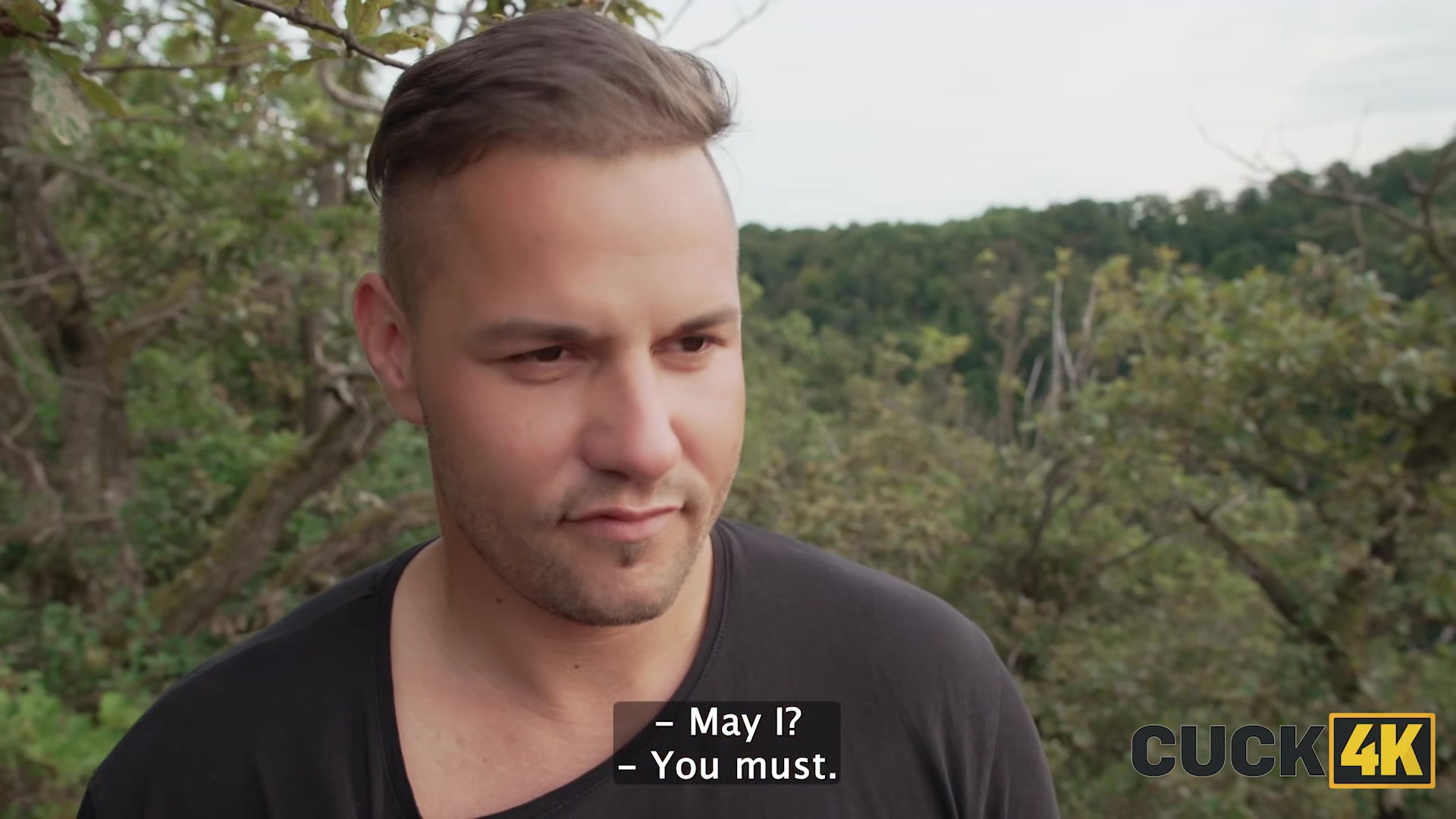 CUCK4K. Husband invited two guys with big dicks to fuck his wife in the forest