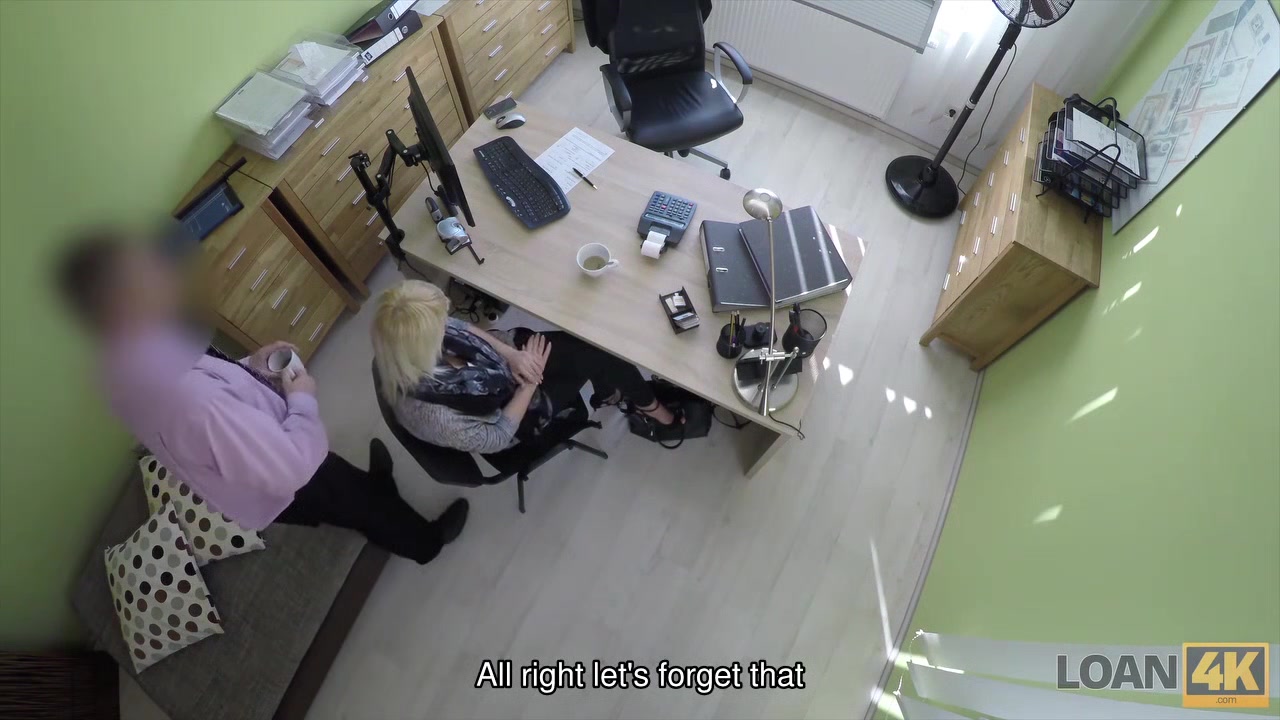 LOAN4K. Nice young lady gives a head and spreads legs in loan office