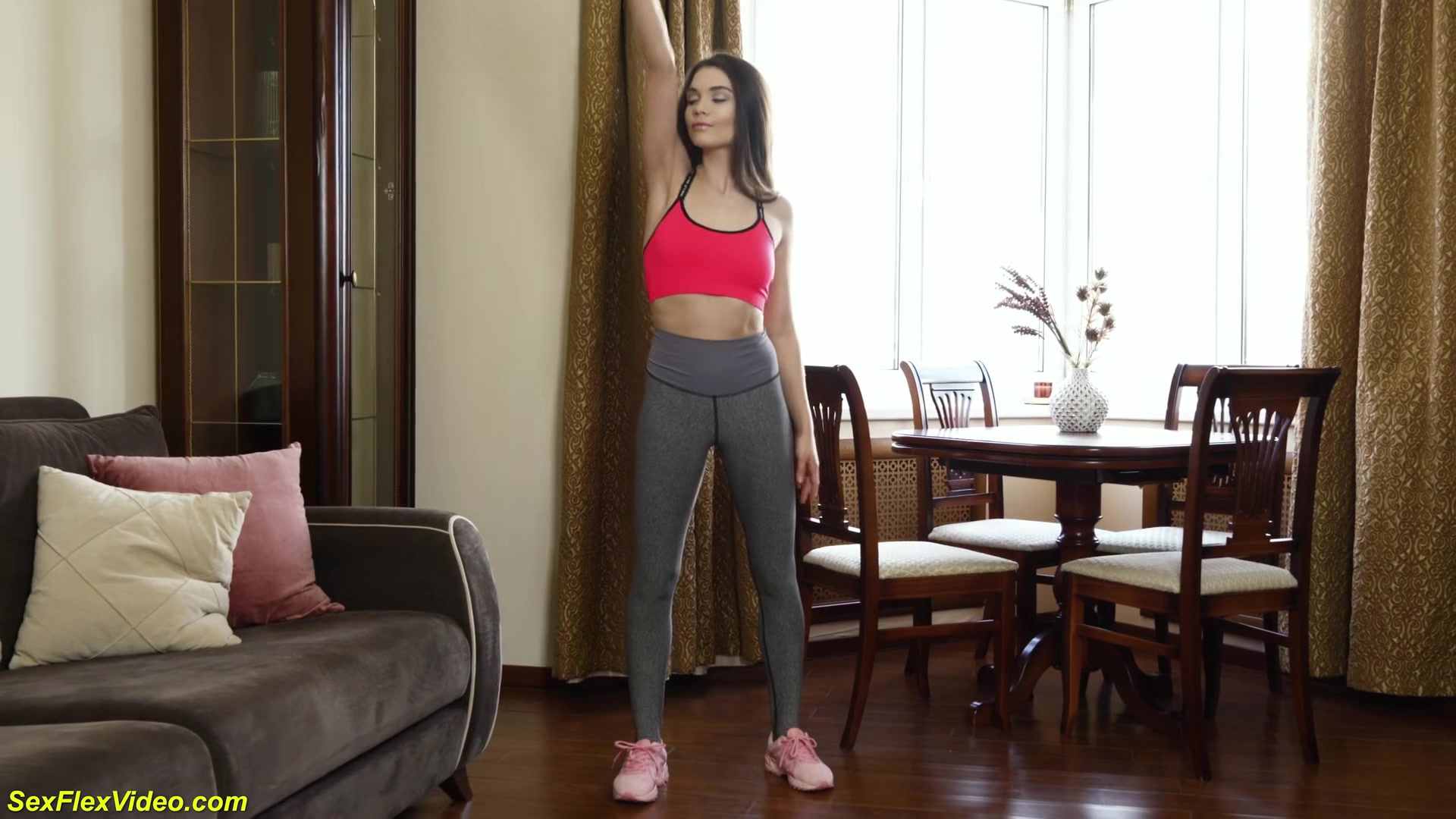 Skinny 18yo Teen Gymnast Stretching Naked