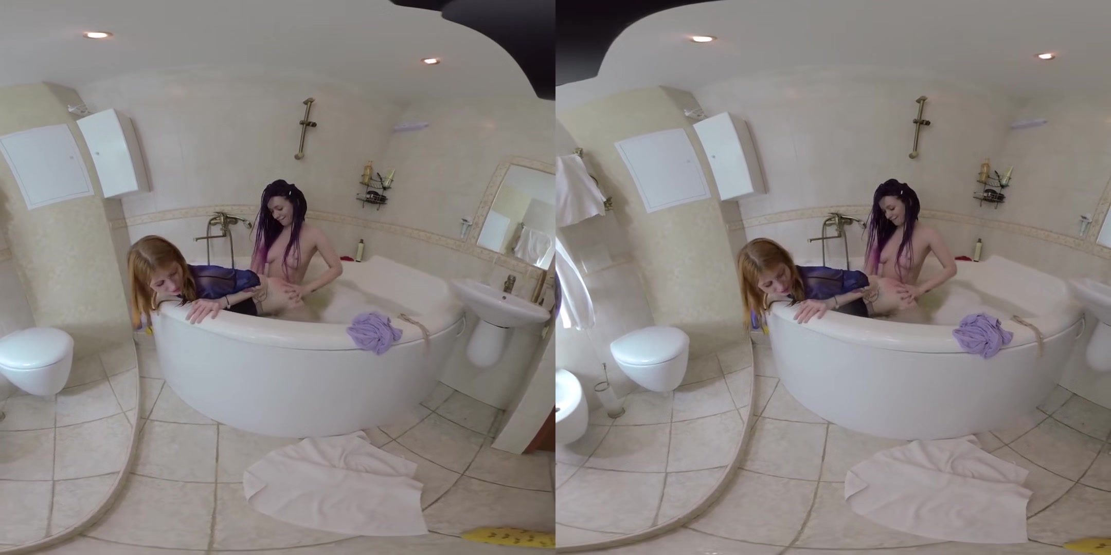 Nekokimiko And Mia Sanders Hot Lesbians Scene In Bathroom - Lesbian Pussy Licking Fingering