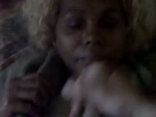 Ebony mature gets a big facial