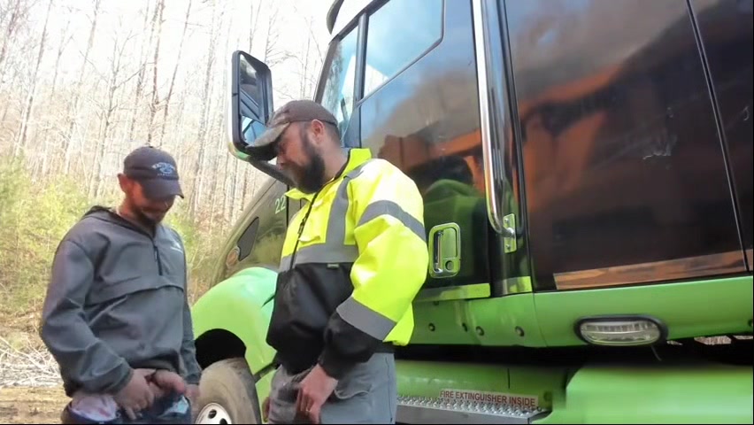 lumberjacks are having fun in the woods