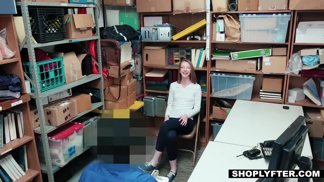 Redhead teen 18+ Arrested And Fucked In The Office
